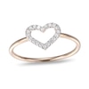 Thumbnail Image 1 of 1/10 CT. T.W. Diamond Heart Outline Ring in Sterling Silver with 18K Gold Plate