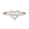 Thumbnail Image 3 of 1/10 CT. T.W. Diamond Heart Outline Ring in Sterling Silver with 18K Gold Plate