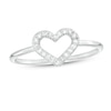 Thumbnail Image 1 of 1/10 CT. T.W. Diamond Heart Outline Ring in Sterling Silver