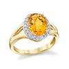 Thumbnail Image 1 of Oval Citrine and 1/5 CT. T.W. Diamond Frame Ring in 14K Gold