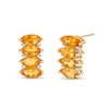 Thumbnail Image 1 of Marquise Citrine and 1/10 CT. T.W. Diamond Hoop Earrings in 14K Gold