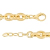 Thumbnail Image 3 of Italian Gold 2.0mm Diamond-Cut Glitter Link Chain Alternating Bracelet in Hollow 14K Gold – 9&quot;