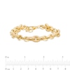 Thumbnail Image 4 of Italian Gold 2.0mm Diamond-Cut Glitter Link Chain Alternating Bracelet in Hollow 14K Gold – 9&quot;