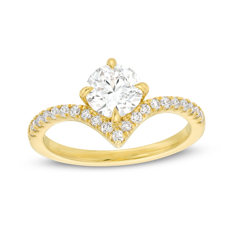 You're The One 1-1/5 Ct. T.W. Certified Lab-Created Diamond Chevron Engagement Ring in 14K Gold (F/SI2)