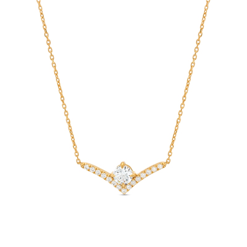 You're the One™ 5/8 CT. T.W. Certified Lab-Created Diamond Chevron Necklace in 14K Gold (F/SI2) – 18.5"