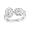 Thumbnail Image 1 of Kleinfeld® x Zales 2-3/8 CT. T.W. Certified Oval and Pear-Shaped Lab-Created Diamond Engagement Ring in Platinum (F/VS2)