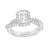 Thumbnail Image 1 of Kleinfeld® x Zales 2-1/5 CT. T.W. Certified Emerald-Cut Lab-Created Diamond Twist Engagement Ring in Platinum (F/VS2)