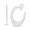 Thumbnail Image 1 of 1/4 CT. T.W. Diamond Thin Open Hoop Earrings in 14K White Gold