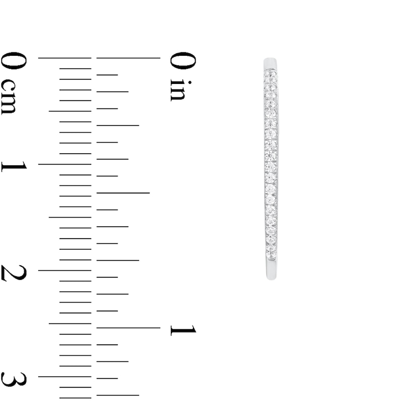 Main Image 2 of 1/4 CT. T.W. Diamond Thin Open Hoop Earrings in 14K White Gold