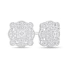 Thumbnail Image 1 of 1/2 CT. T.W. Princess-Cut Diamond Double Art Deco Frame Stud Earrings in 14K White Gold