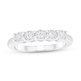 1/5 CT. T.W. Diamond Five Stone Anniversary Band in 10K White Gold