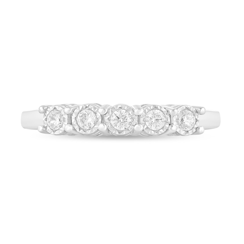 1/5 CT. T.W. Diamond Five Stone Anniversary Band in 10K White Gold