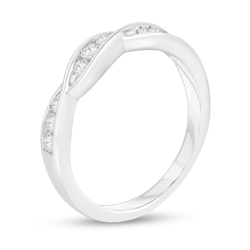 Main Image 2 of 1/4 CT. T.W. Diamond Twist Anniversary Band in 10K White Gold