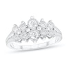 Thumbnail Image 1 of 3/8 CT. T.W. Diamond Ten Stone Double Row Anniversary Band in 10K White Gold