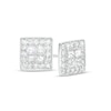 Thumbnail Image 0 of Men's 1 CT. T.W. Quad Square-Cut Diamond Frame Stud Earrings in 14K White Gold