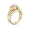 Thumbnail Image 3 of 1 CT. T.W. Multi-Diamond Frame Tri-Sides Vintage-Style Bridal Set in 10K Gold