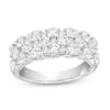 Thumbnail Image 1 of 2 CT. T.W. Certified Lab-Created Diamond Alternating Triple Row Anniversary Band in 14K White Gold (F/VS2)