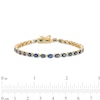 Thumbnail Image 4 of Oval Blue Sapphire and 1/6 CT. T.W. Diamond Alternating Line Bracelet in 10K Gold