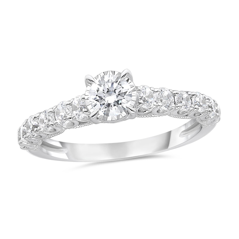 Main Image 3 of 1 CT. T.W. Diamond Engagement Ring in 10K White Gold