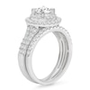 Thumbnail Image 1 of 1-1/2 CT. T.W. Diamond Double Frame Split Shank Bridal Set in 10K White Gold