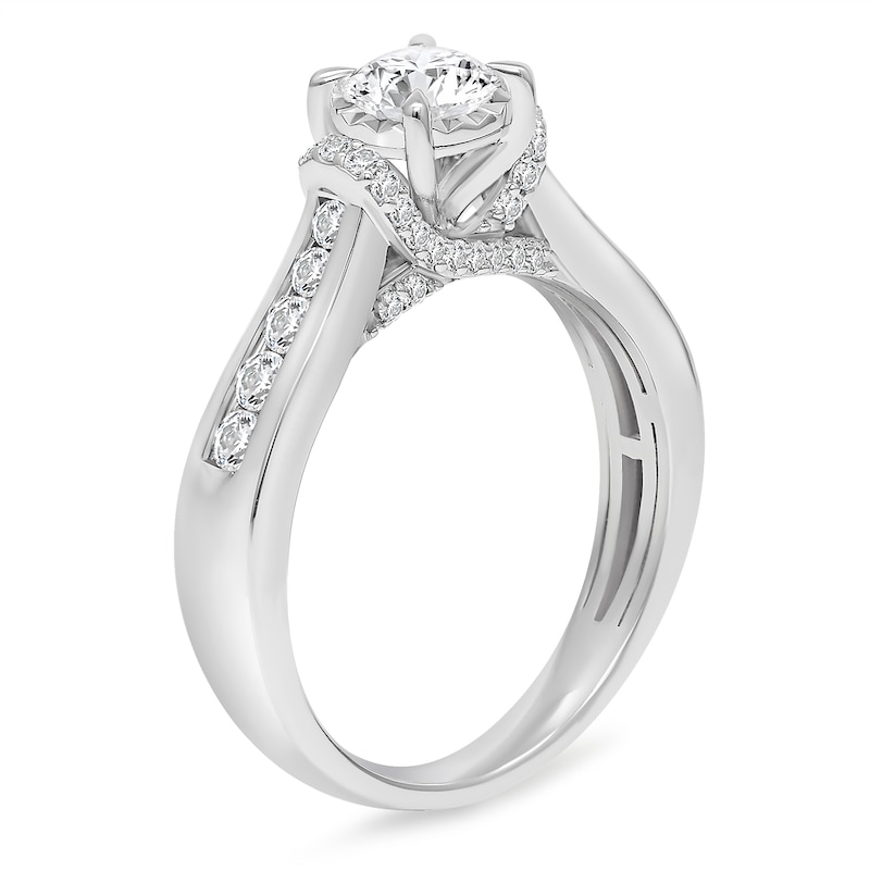 1 CT. T.W. Diamond Collar Engagement Ring in 10K White Gold