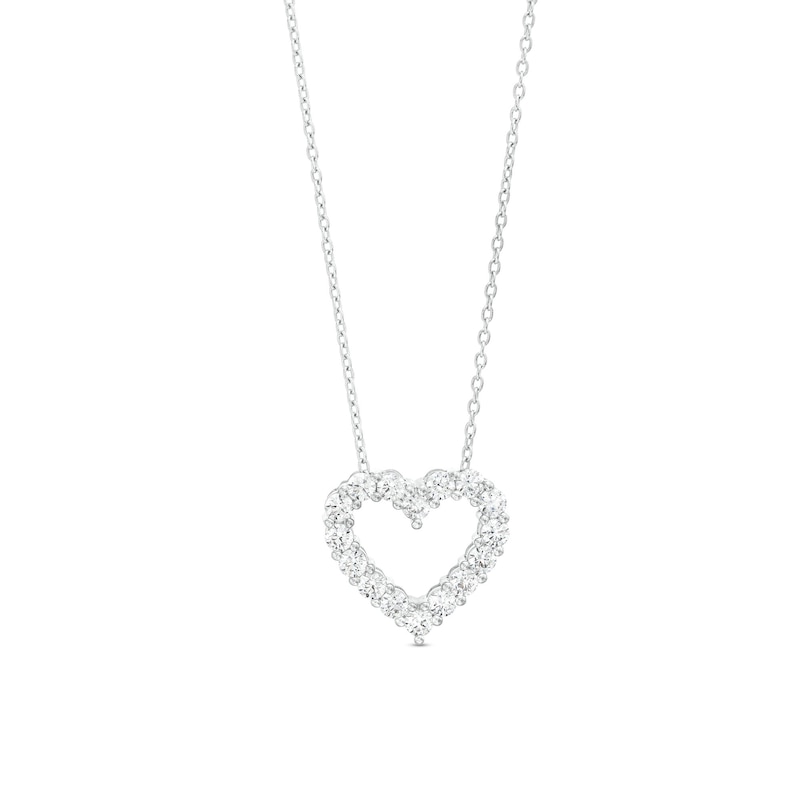 Main Image 1 of 1 CT. T.W. Certified Lab-Created Diamond Heart Outline Pendant in 14K White Gold (F/SI2)