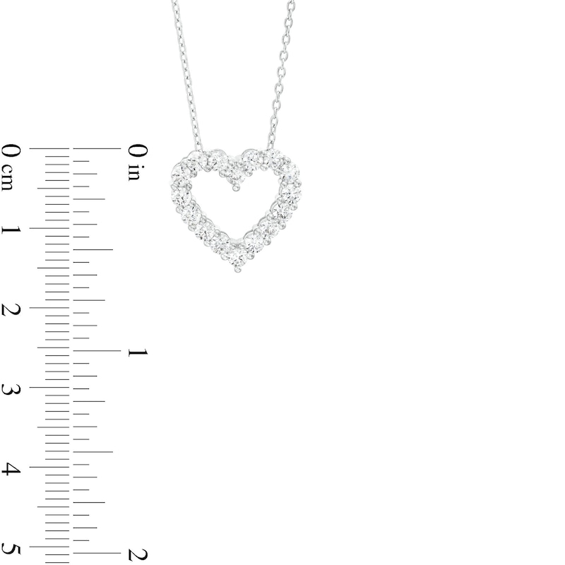 Main Image 3 of 1 CT. T.W. Certified Lab-Created Diamond Heart Outline Pendant in 14K White Gold (F/SI2)