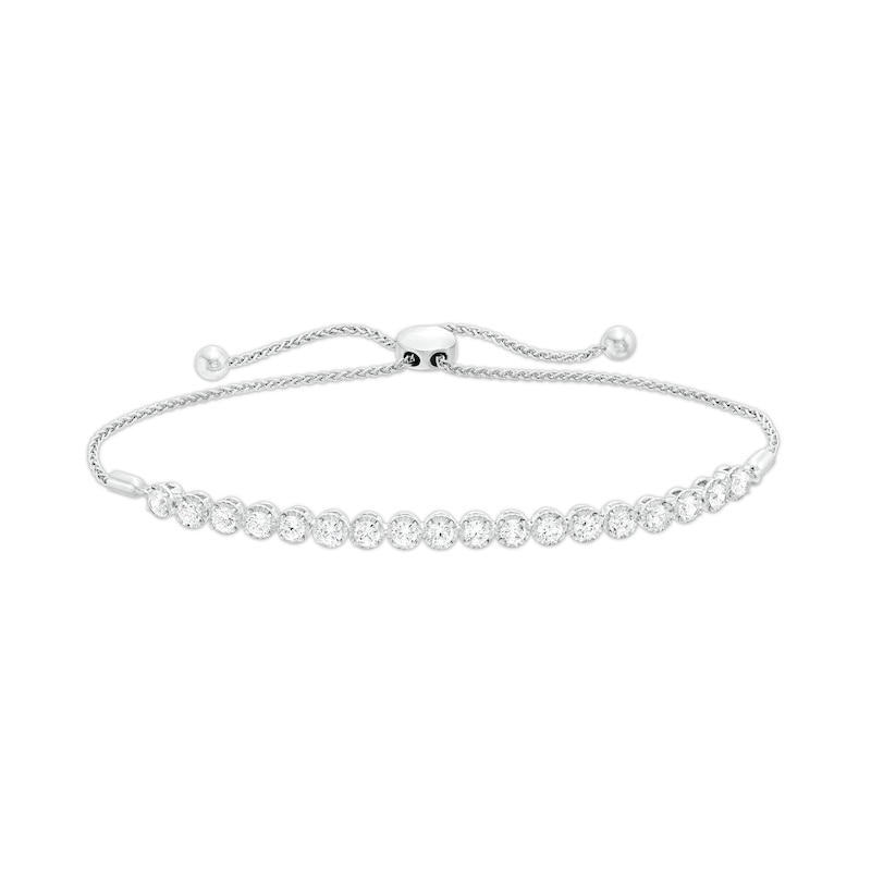 Main Image 1 of 1-1/2 CT. T.W. Certified Lab-Created Diamond Bolo Bracelet in 14K White Gold (F/SI2) - 9.5&quot;