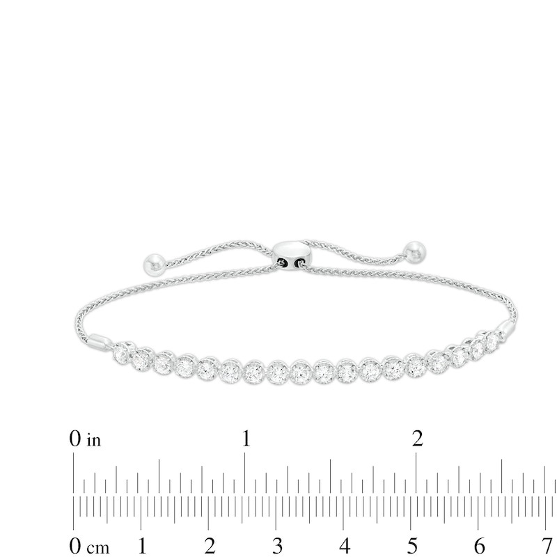 Main Image 3 of 1-1/2 CT. T.W. Certified Lab-Created Diamond Bolo Bracelet in 14K White Gold (F/SI2) - 9.5&quot;