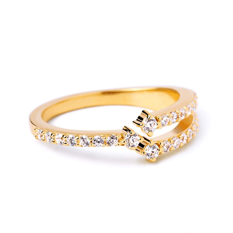 Main Image 3 of 3/8 CT. T.W. Lab-Created Diamond Trio Open Ring in 14K Gold