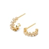 Thumbnail Image 3 of 1/2 CT. T.W. Lab-Created Diamond Scatter Open Hoop Earrings in 14K Gold