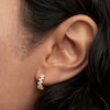 Thumbnail Image 5 of 1/2 CT. T.W. Lab-Created Diamond Scatter Open Hoop Earrings in 14K Gold