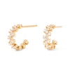 Thumbnail Image 6 of 1/2 CT. T.W. Lab-Created Diamond Scatter Open Hoop Earrings in 14K Gold