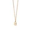 Thumbnail Image 1 of 1/10 CT. Lab-Created Diamond Solitaire Lock Pendant in 14K Gold - 19.69&quot;