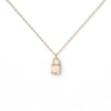 Thumbnail Image 3 of 1/10 CT. Lab-Created Diamond Solitaire Lock Pendant in 14K Gold - 19.69&quot;