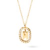 Thumbnail Image 0 of 1/4 CT. T.W. Lab-Created Diamond Open Frame "M" Initial Pendant in 14K Gold – 19.69"