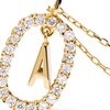 Thumbnail Image 4 of 1/4 CT. T.W. Lab-Created Diamond Open Frame &quot;A&quot; Initial Pendant in 14K Gold – 19.69&quot;