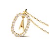 Thumbnail Image 10 of 1/4 CT. T.W. Lab-Created Diamond Open Frame &quot;A&quot; Initial Pendant in 14K Gold – 19.69&quot;