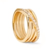 Thumbnail Image 7 of 1/4 CT. T.W. Lab-Created Diamond Layered Crossover Ring in 14K Gold - Size 6.75