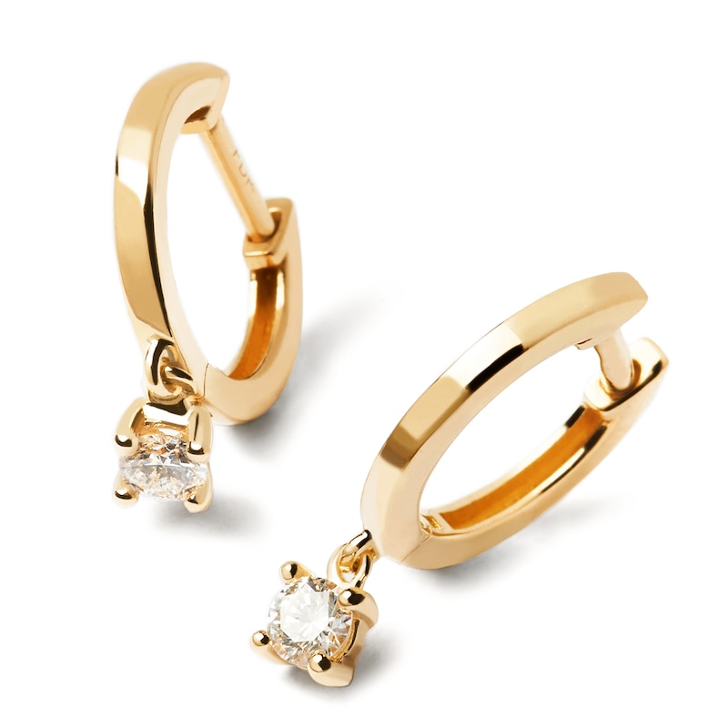 Main Image 5 of 1/5 CT. T.W. Lab-Created Diamond Solitaire Hoop Drop Earrings in 14K Gold