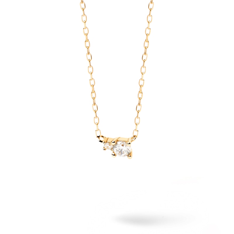 1/8 CT. T.W. Lab-Created Diamond Small and Large Two Stone Necklace in 14K Gold – 19.69"