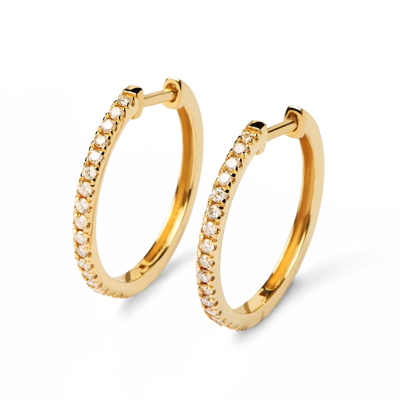 1/5 CT. T.W. Lab-Created Diamond Hoop Earrings in 14K Gold | Zales Outlet