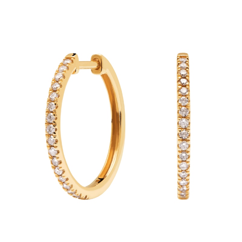 1/5 CT. T.W. Lab-Created Diamond Hoop Earrings in 14K Gold | Zales Outlet