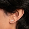 Thumbnail Image 6 of 1/3 CT. T.W. Lab-Created Diamond Wavy Stud Earrings in 14K Gold