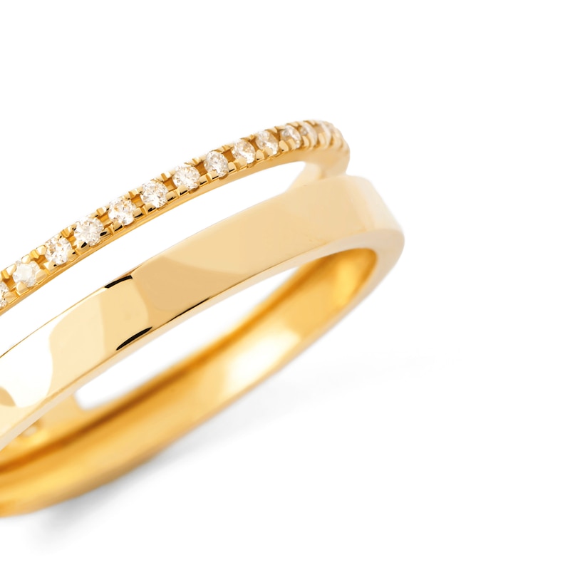 Main Image 6 of 1/20 CT. T.W. Lab-Created Diamond Open Shank Ring in 14K Gold