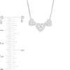 Thumbnail Image 3 of 1/2 CT. T.W. Certified Heart-Shaped Lab-Created Multi-Diamond Trio Necklace in 14K White Gold (F/SI2)