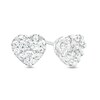 Thumbnail Image 1 of 1/2 CT. T.W. Certified Heart-Shaped Lab-Created Multi-Diamond Stud Earrings in 14K White Gold (F/SI2)