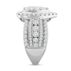 Thumbnail Image 2 of 3 CT. T.W. Pear-Shaped Multi-Diamond Frame Multi-Row Engagement Ring in 10K White Gold