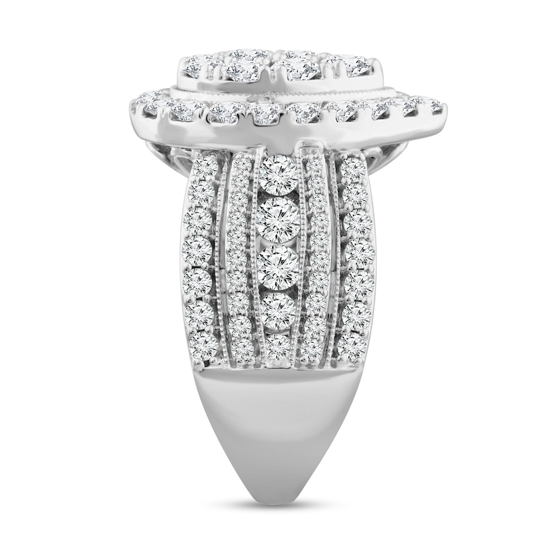 Main Image 2 of 3 CT. T.W. Pear-Shaped Multi-Diamond Frame Multi-Row Engagement Ring in 10K White Gold