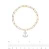 Thumbnail Image 3 of 1/5 CT. T.W. Diamond Anchor Dangle Charm Paper Clip Link Bracelet in Sterling Silver with 14K Gold Plate